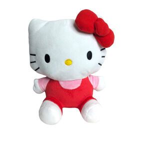 Hello Kitty Pink Red‎ White 9in Plush Stuffed Animal Kids Coin Piggy Bank NEW